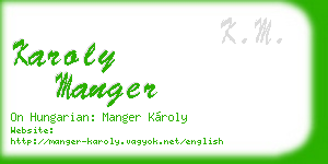 karoly manger business card