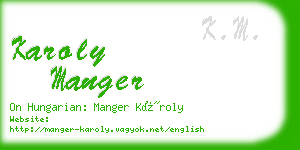 karoly manger business card